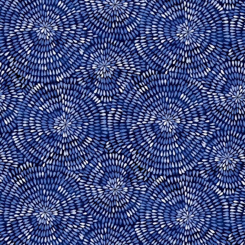CRAFT COTTON - By the Sea – Radiating Droplets Navy