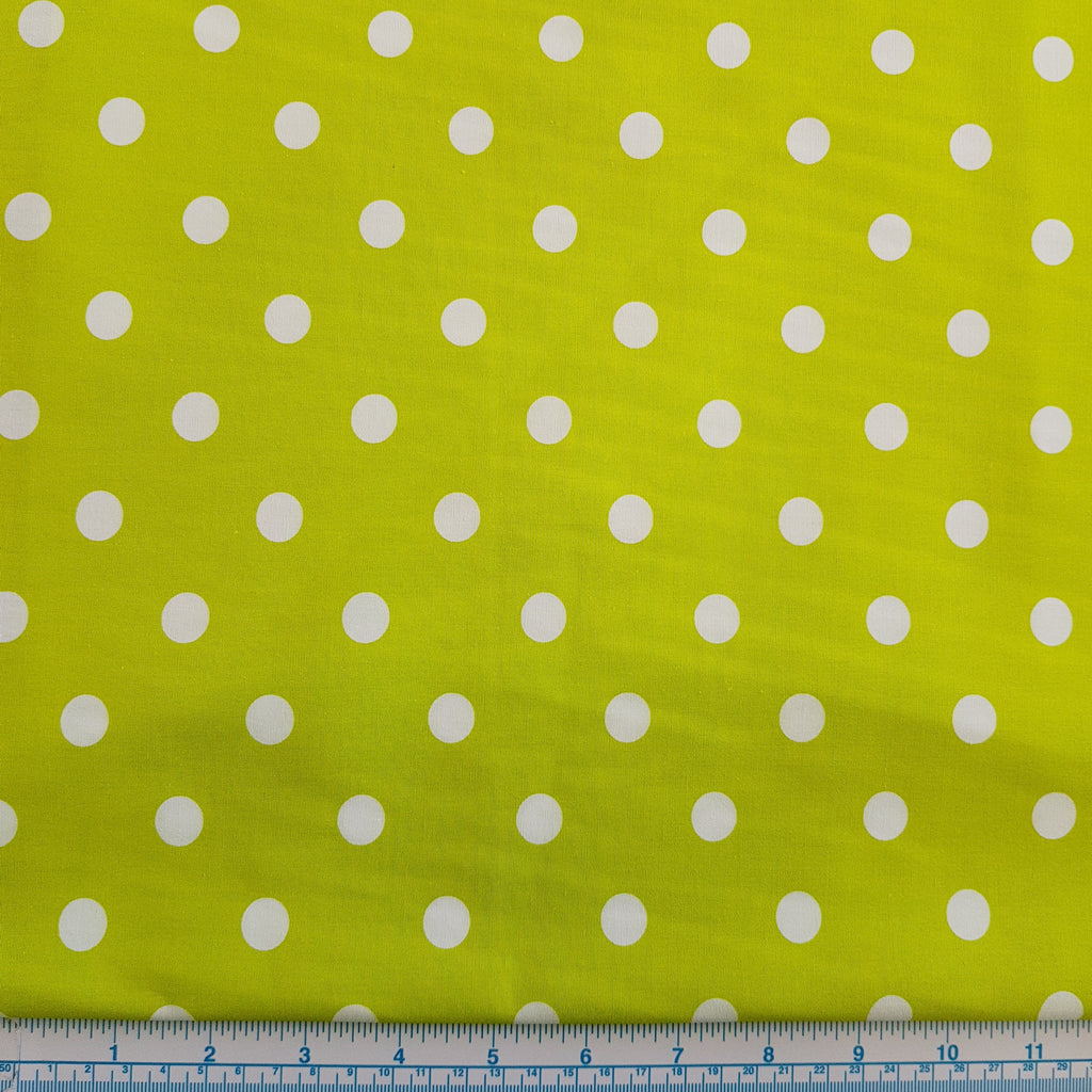 CRAFT COTTON - 12mm Spots - Lime Green