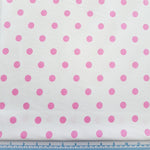 CRAFT COTTON - 12mm Spots - Pink on White
