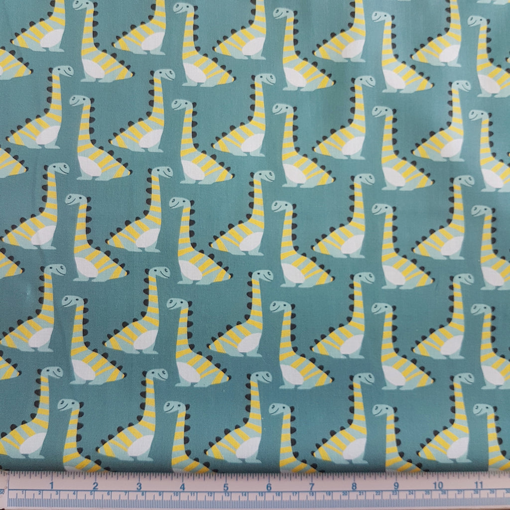 CRAFT COTTON - Ditzy Dinosaurs - Teal 102